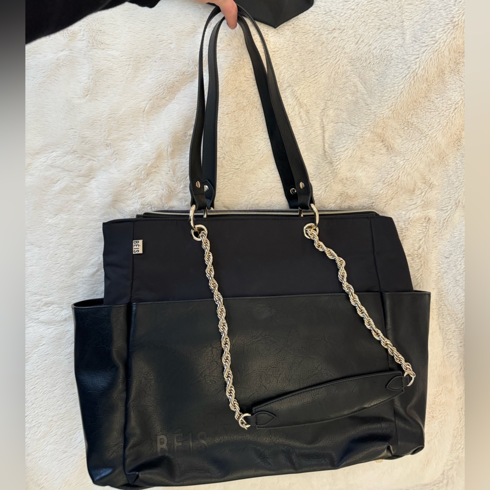 BEIS Tote/Diaper Bag - Black & Gold